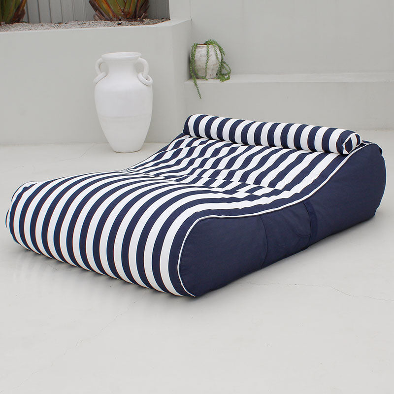 Navy & White Stripe Nevaeh Sunbed Bean Bag