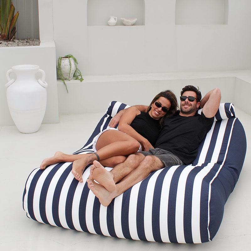 Navy & White Stripe Nevaeh Sunbed Bean Bag