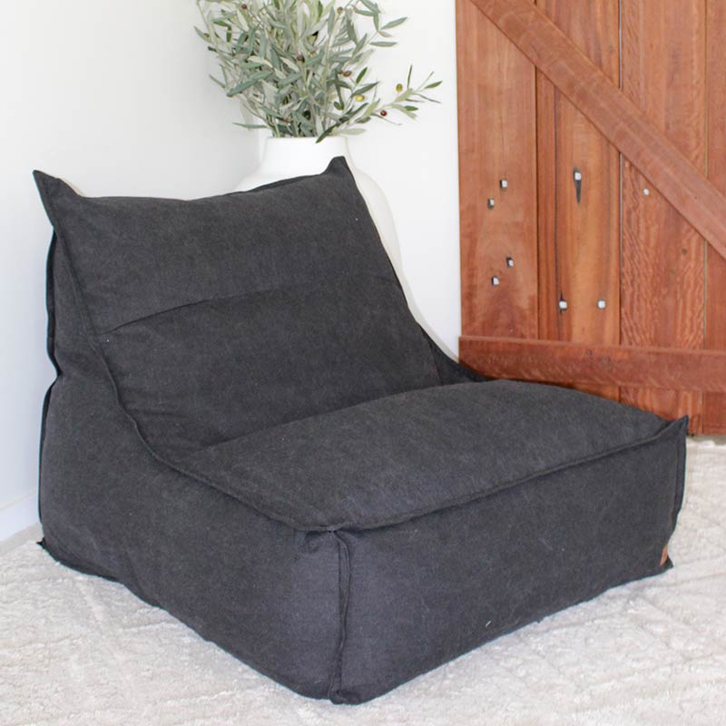 Black Single Boss Designer Bean Bag Chair by Mooi Living