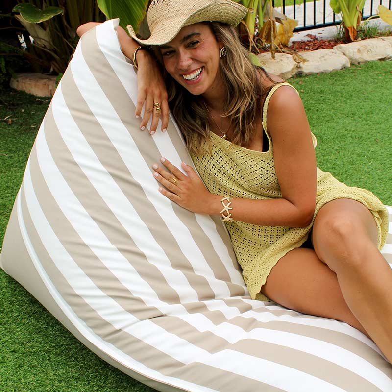 Taupe Outdoor Reversible Triangle Bean Bags by Mooi Living