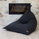 Canvas Triangle Bean Bag Chair | Black | Mooi Living