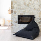 Canvas Triangle Bean Bag Chair | Black | Mooi Living