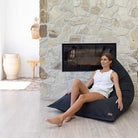 Canvas Triangle Bean Bag Chair | Black | Mooi Living