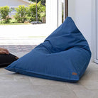 Canvas Triangle Bean Bag Chair | Blue | Mooi Living