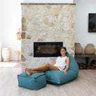 Canvas Triangle Bean Bag Chair | Green | Mooi Living