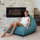 Canvas Triangle Bean Bag Chair | Green | Mooi Living