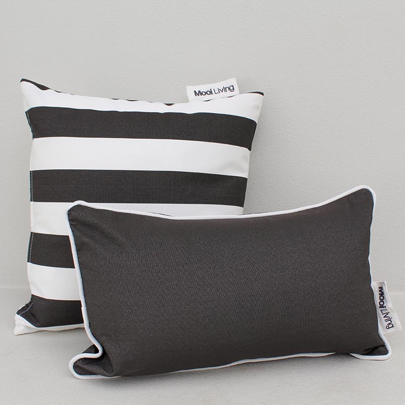 Oyster Black Outdoor Cushions by Mooi Living