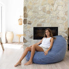 Corduroy Snug Pod Bean Bag Chair | Aegean Blue | Mooi Living