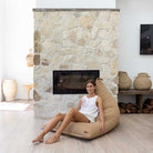 Canvas Triangle Bean Bag Chair | Tan | Mooi Living