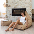 Canvas Triangle Bean Bag Chair | Tan | Mooi Living