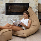 Canvas Triangle Bean Bag Chair | Tan | Mooi Living