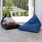 Canvas Triangle Bean Bag Chair | Blue & Black | Mooi Living