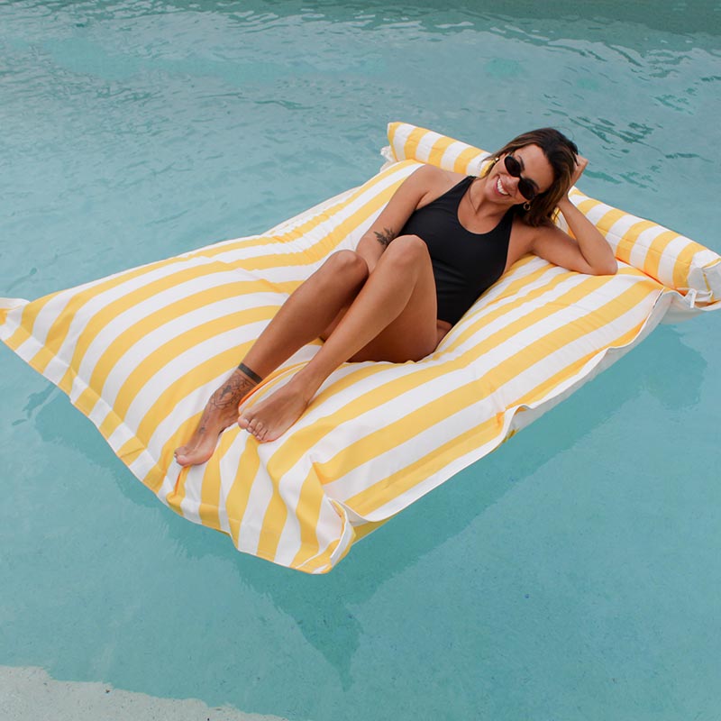 Yellow & White Stripe Santorini Bean Bag Float by Mooi Living