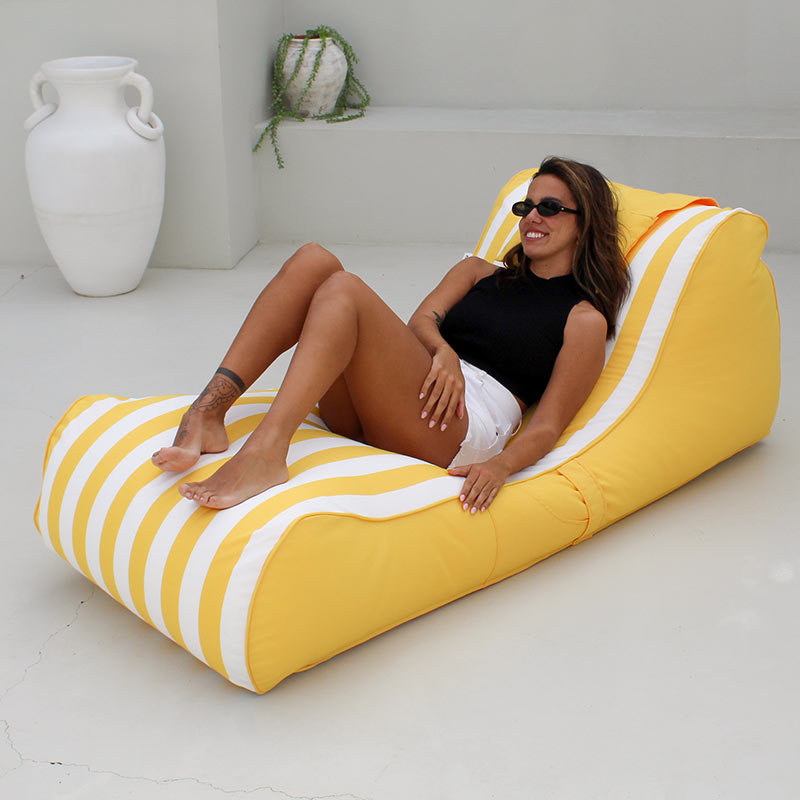 Yellow Stripe Cojelo Sunlounger by Mooi Living